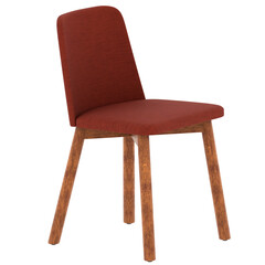 3d render red chair with transparent background