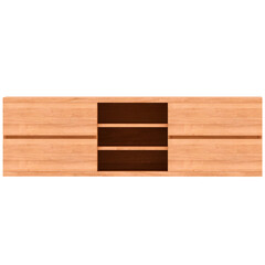 3d render wooden cabinet with transparent background