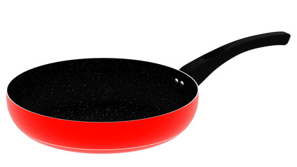 3d render frying pan with transparent background