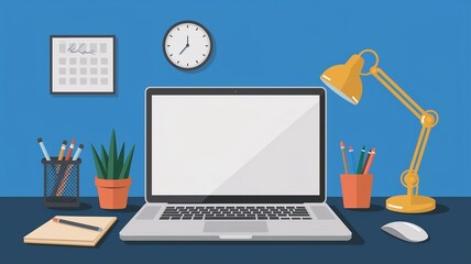 Minimalist Workspace Mockup - Laptop and Office Desk Setup 6