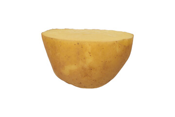 Potatoes isolated png background. Potato half slice.