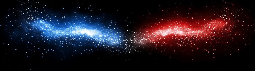 Obraz premium Cosmic Clash of Blue and Red.