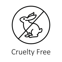 Vector icon for Cruelty Free. A soft illustration of a bunny, representing ethical practices and animal welfare in product development.