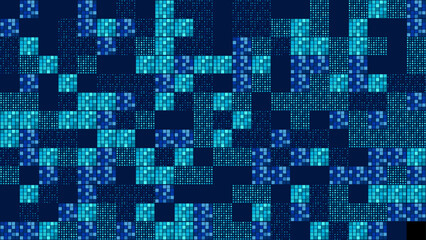 Colorful horizontal halftone pixel square tiles seamless pattern background vector 