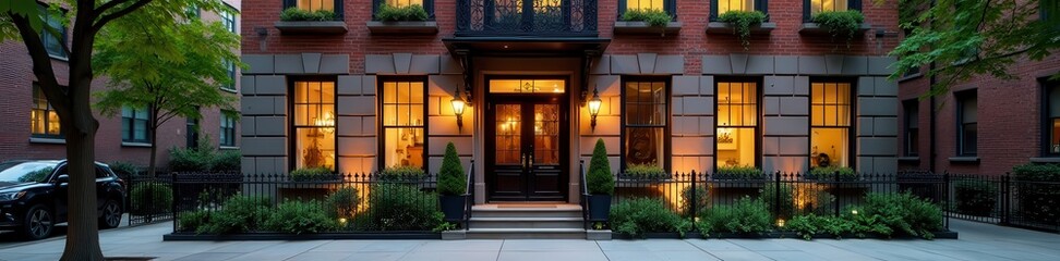 Elegant West Village apartment building exterior, home, New York City
