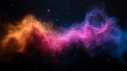 Fototapeta premium A colorful nebula with stars scattered across a dark cosmic background view