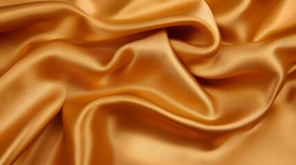 Fototapeta premium Beautiful golden colored silk cloth with elegant folds displayed