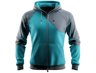 Stylish zip-up hoodie with color block design