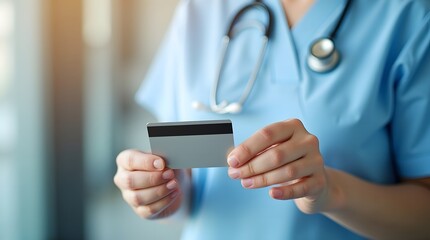Doctor Holding Credit Card for Medical Payment Solutions