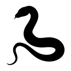 Fototapeta premium black snake silhouette illustration – versatile for branding, logo design, environmental themes, and educational purposes. 