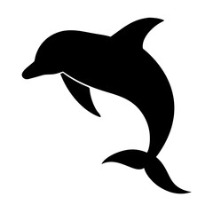 Fototapeta premium black dolphin silhouette for logos, marine illustrations, and aquatic-themed projects 