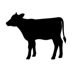 black calf silhouette for logos, farming illustrations, and agricultural-themed projects
