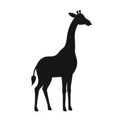 Fototapeta premium black giraffe silhouette vector for wildlife art, nature projects, and creative designs 