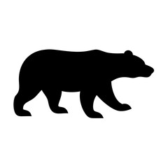 Obraz premium black walking bear silhouette vector illustration for wildlife designs, nature branding, and creative forest projects 