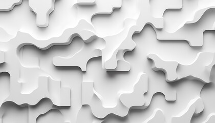 Obraz premium Abstract White 3D Shapes.