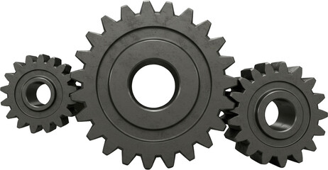 Interlocking Metal Gears Teamwork Machine Parts Industrial Engineering Concept