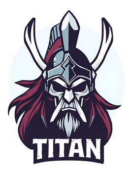 titan helmet warrior logo design