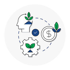 Eco-Conscious Innovation and Education Editable Stroke Icon. Sustainable learning, green research, and eco-innovation symbol.