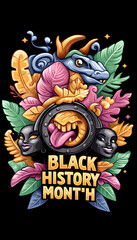 Fototapeta premium Black History Month Art, Tropical Theme