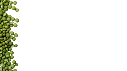 Fresh green lentils scattered against a dark backdrop, creating a vibrant and healthy visual.