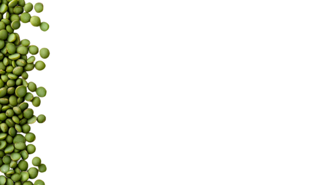 Fresh green lentils scattered against a dark backdrop, creating a vibrant and healthy visual.