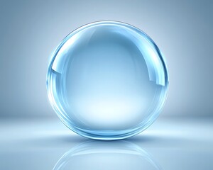 Clear Blue Glass Sphere.
