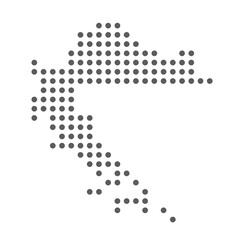 Vector dotted map of Chroatia isolated on white background, easy to edit.