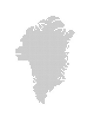 Vector dotted map of Greenland isolated on white background, easy to edit.