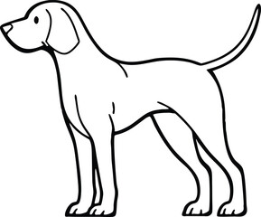 Simple Line Drawing of a Hunting Dog