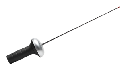 Fencing Epee Sword Close-up on Transparent Background for Sport Equipment