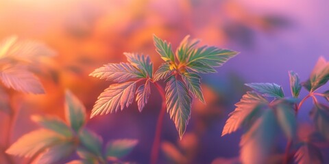 Delicate Sunrise Leaves in Garden