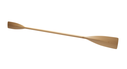Wooden Kayak Paddle Single Scull Oar Isolated on Transparent Background