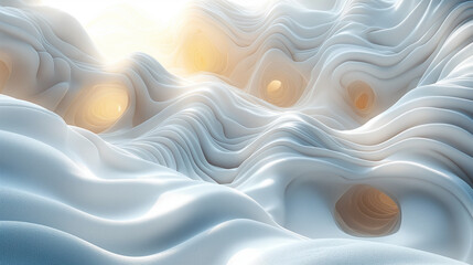 Obraz premium Abstract Wavy Landscape with Soft Light and Shadows