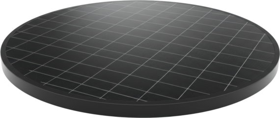 Round Solar Panel Clean Energy Technology for Sustainable Power High resolution image of a circular photovoltaic cell