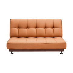 Obraz premium Cozy Orange Sofa Couch Isolated on Transparent Background