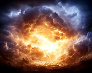 City Beneath Storm Clouds