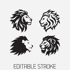 Lion Head Silhouette Vector Illustration