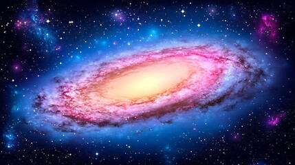 Fototapeta premium A beautiful spiral galaxy surrounded by stars and cosmic dust