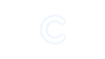 Fototapeta premium C icon glowing neon on transparent background