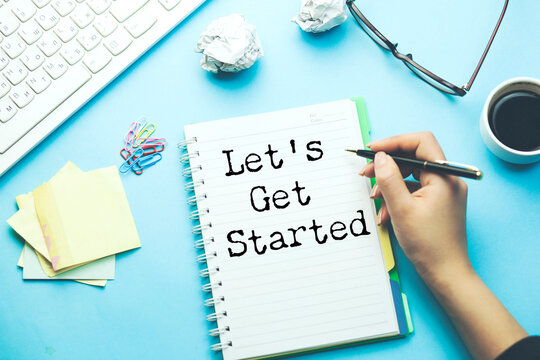 woman written let's get started