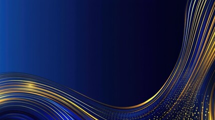 Elegant abstract dark blue background with sleek gold lines. Perfect for luxury, branding, and sophisticated design projects.