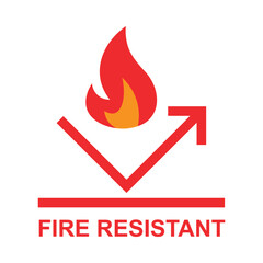 Vector Icon for Fire-Resistant Materials and Fire Safety Concepts.