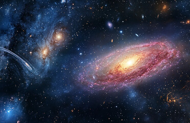 Majestic spiral galaxies in deep space captured in breathtaking cosmic photography of distant universe