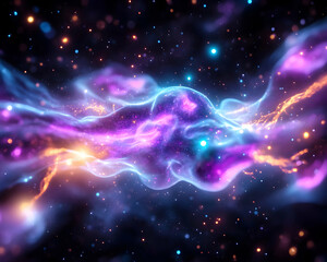 Fototapeta premium Cosmic Nebula Flowing in Space