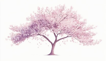 Obraz premium Blooming cherry tree, soft pink hues, delicate petals