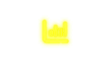 Chart column icon glowing neon on transparent background