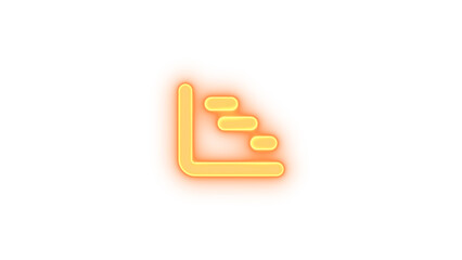 Chart gantt icon glowing neon on transparent background