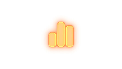 Chart simple icon brown color glowing neon on transparent background