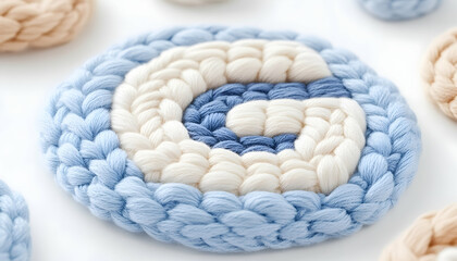 Crochet coasters, closeup, soft colors