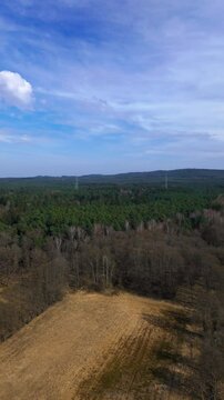 Luftaufnahme von Wald und Feldern in der Oberpfalz, Bayern, Deutschland